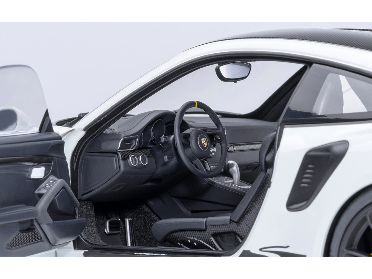 Porsche 911 (991.2) GT3 RS Weissach Package White with Carbon Hood and Top 1/18 Model Car by Autoart