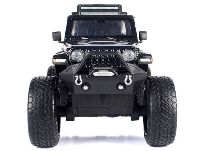2021 Jeep Gladiator Rubicon Off-Road Pickup Truck Black with Matt Black Top "Off Road" Series 1/24-1/27 Diecast Model Car by Motormax