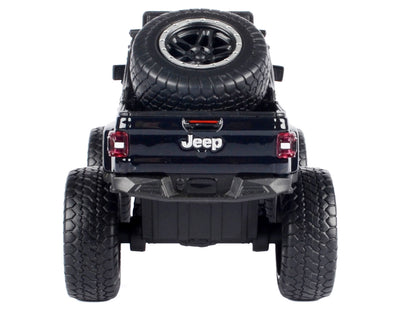2021 Jeep Gladiator Rubicon Off-Road Pickup Truck Black with Matt Black Top "Off Road" Series 1/24-1/27 Diecast Model Car by Motormax
