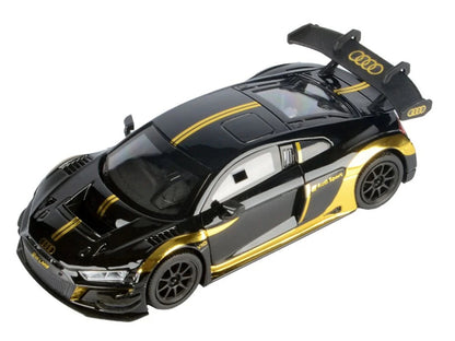 Audi R8 LMS GT3 Black with Gold Stripes and Graphics "Midnight Eclipse" Series 1/24 Diecast Model Car by Motormax