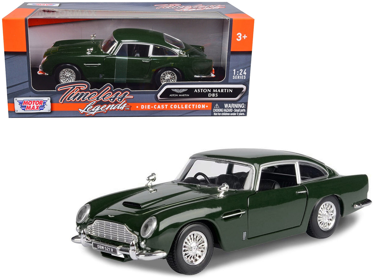 Aston Martin DB5 RHD Dark Green 1/24 Diecast Model Car by Motormax – Timeless Legends