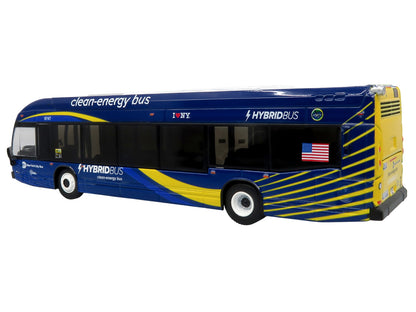 Nova Bus LFSH HEV Hybrid Transit Bus "MTA New York City" Blue with Yellow Graphics Limited Edition to 504 pieces Worldwide 1/87 (HO) Diecast Model by Iconic Replicas