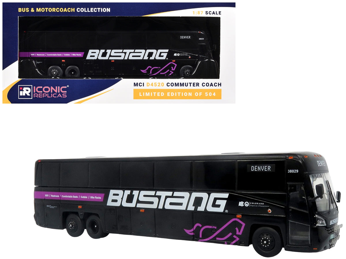 Iconic Replicas MCI D4520 Bustang Colorado DOT Bus 1/87 HO Scale Diecast Model – Ltd Ed 504 pcs