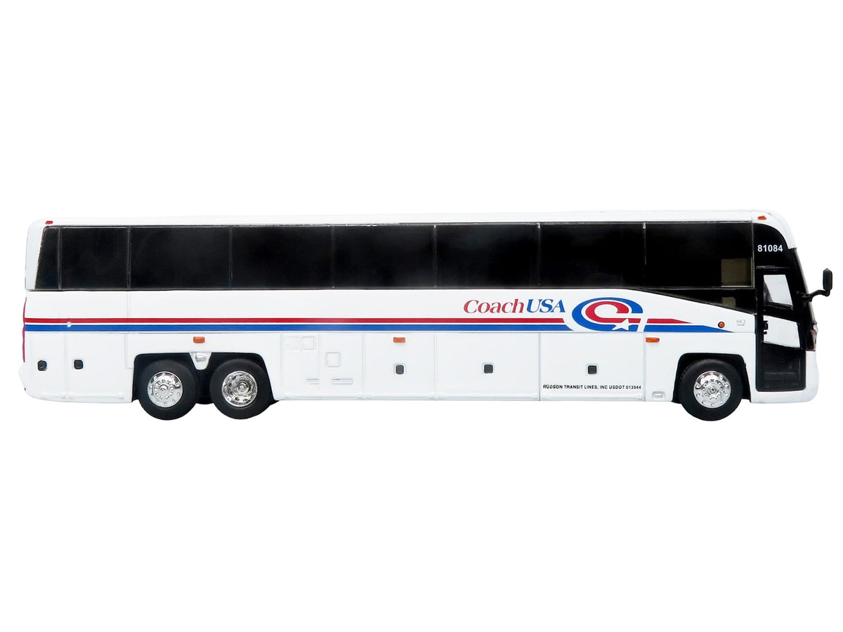 MCI D4520 Commuter Coach Bus "Coach USA" White with Blue and Red Stripes "The Bus & Motorcoach Collection" Limited Edition to 504 pieces Worldwide 1/87 (HO) Scale Diecast Model by Iconic Replicas