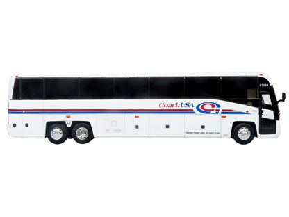 MCI D4520 Commuter Coach Bus "Coach USA" White with Blue and Red Stripes "The Bus & Motorcoach Collection" Limited Edition to 504 pieces Worldwide 1/87 (HO) Scale Diecast Model by Iconic Replicas