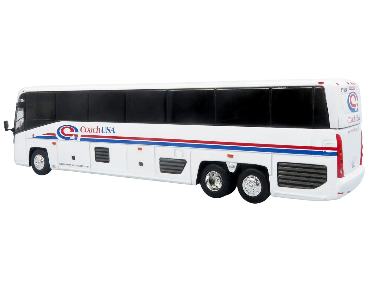 MCI D4520 Commuter Coach Bus "Coach USA" White with Blue and Red Stripes "The Bus & Motorcoach Collection" Limited Edition to 504 pieces Worldwide 1/87 (HO) Scale Diecast Model by Iconic Replicas
