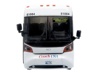 MCI D4520 Commuter Coach Bus "Coach USA" White with Blue and Red Stripes "The Bus & Motorcoach Collection" Limited Edition to 504 pieces Worldwide 1/87 (HO) Scale Diecast Model by Iconic Replicas