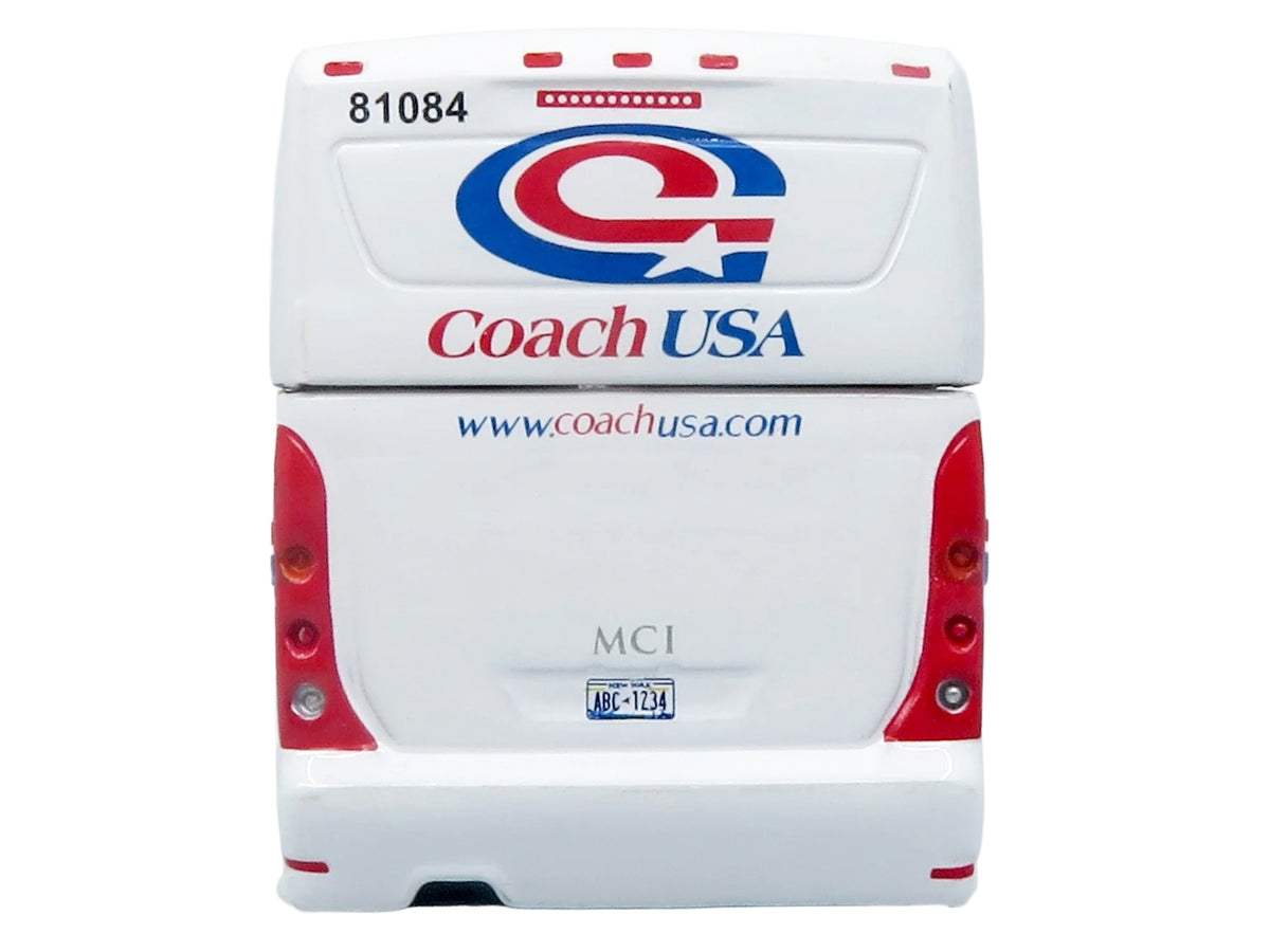MCI D4520 Commuter Coach Bus "Coach USA" White with Blue and Red Stripes "The Bus & Motorcoach Collection" Limited Edition to 504 pieces Worldwide 1/87 (HO) Scale Diecast Model by Iconic Replicas