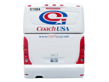 MCI D4520 Commuter Coach Bus "Coach USA" White with Blue and Red Stripes "The Bus & Motorcoach Collection" Limited Edition to 504 pieces Worldwide 1/87 (HO) Scale Diecast Model by Iconic Replicas