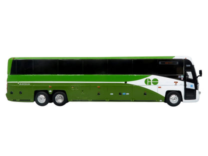 MCI D4520 Commuter Coach Bus "GO Transit" Green and White "The Bus & Motorcoach Collection" Limited Edition to 504 pieces Worldwide 1/87 (HO) Scale Diecast Model by Iconic Replicas