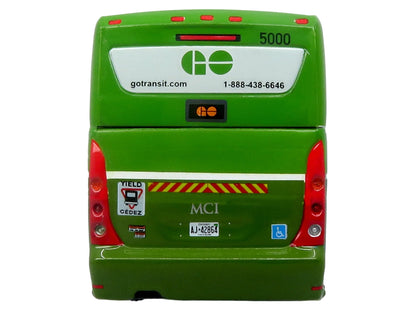 MCI D4520 Commuter Coach Bus "GO Transit" Green and White "The Bus & Motorcoach Collection" Limited Edition to 504 pieces Worldwide 1/87 (HO) Scale Diecast Model by Iconic Replicas