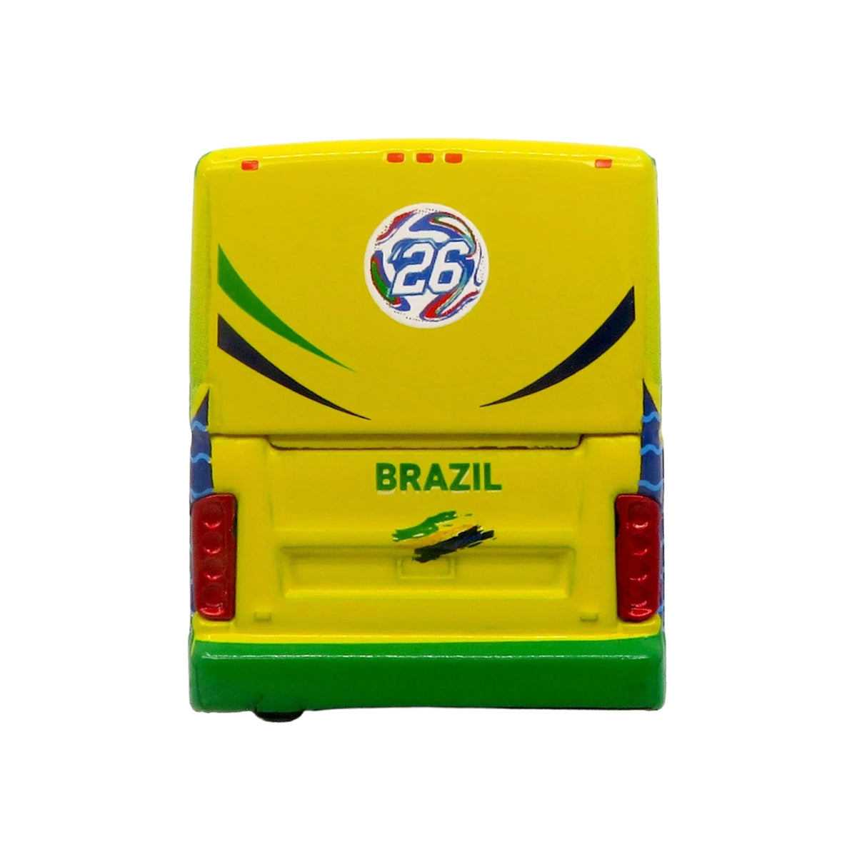 Van Hool CX-45 Coach Bus "Brazil National Football Team" Yellow and Green with Graphics "International Federation of the Global Game" Series Limited Edition to 504 pieces Worldwide 1/87 (HO) Diecast Model by Iconic Replicas