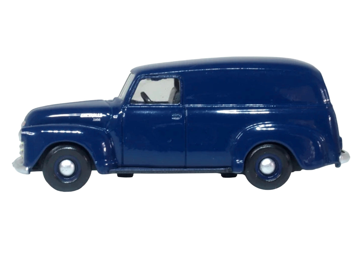 Oxford Diecast 1950 Chevrolet Panel Van – Mariner Blue | 1:87 (HO) Scale