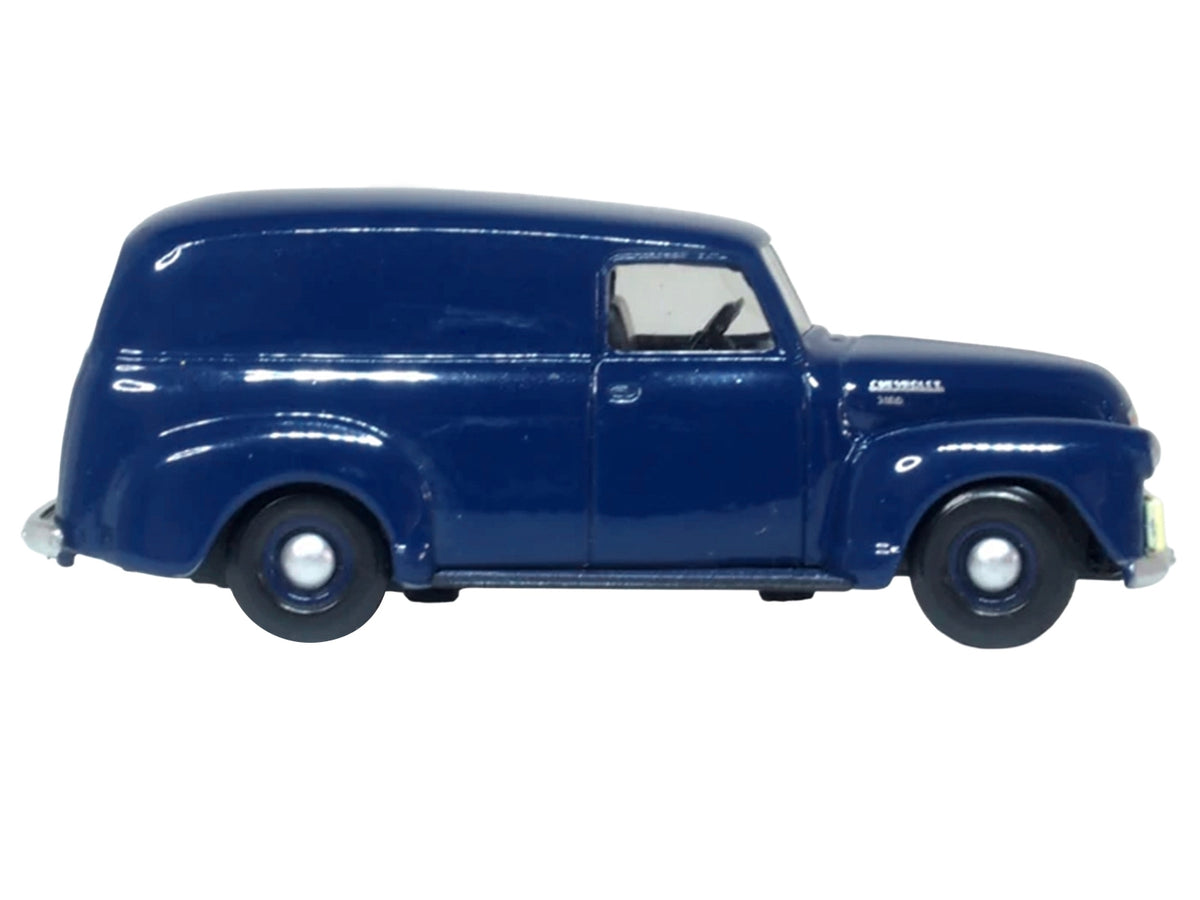 Oxford Diecast 1950 Chevrolet Panel Van – Mariner Blue | 1:87 (HO) Scale