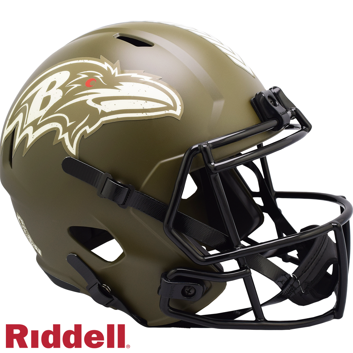 Baltimore Ravens Helmet Riddell Replica Full Size Speed Style Salute To Service 2022