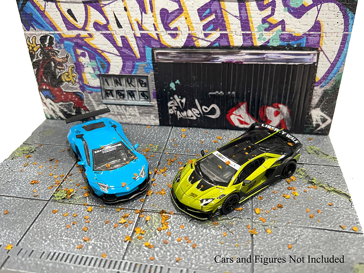 "American Diorama X INK BMBRS - LA Graffiti" Street Art Diorama for 1/64 Scale Models by American Diorama