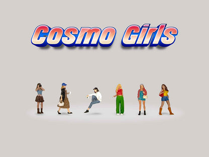 "Cosmo Girls" 6 piece Diecast Figure Set (6 Figures) Limited Edition for 1/64 Scale Models by American Diorama