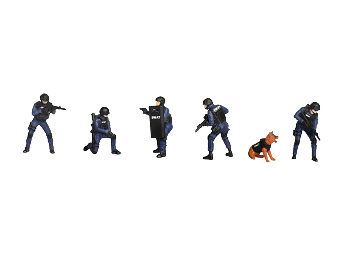 "Tactical Ops Bravo Team" 6 piece Diecast Figure Set (6 Figures) Limited Edition for 1/64 Scale Models by American Diorama