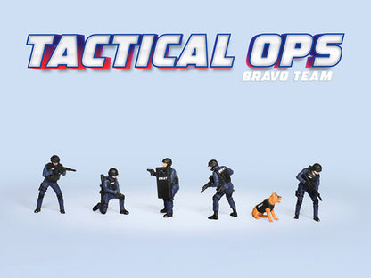 "Tactical Ops Bravo Team" 6 piece Diecast Figure Set (6 Figures) Limited Edition for 1/64 Scale Models by American Diorama