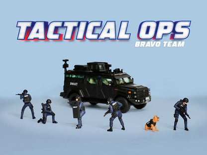 "Tactical Ops Bravo Team" 6 piece Diecast Figure Set (6 Figures) Limited Edition for 1/64 Scale Models by American Diorama