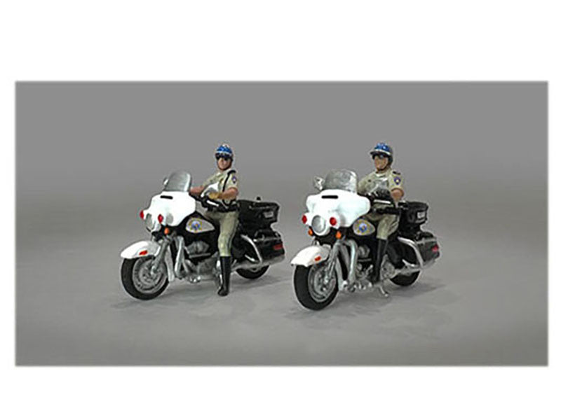 Highway Patrol" 4 piece Diecast Figure Set (2 Figures 2 Motorcycles) Limited Edition to 3600 pieces Worldwide for 1/64