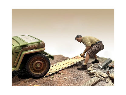 American Diorama 4X4 Mechanic Figure 2 with Board Accessory | 1/18 Scale Diorama Figure