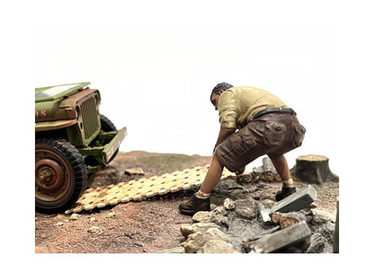 American Diorama 4X4 Mechanic Figure 2 with Board Accessory | 1/18 Scale Diorama Figure