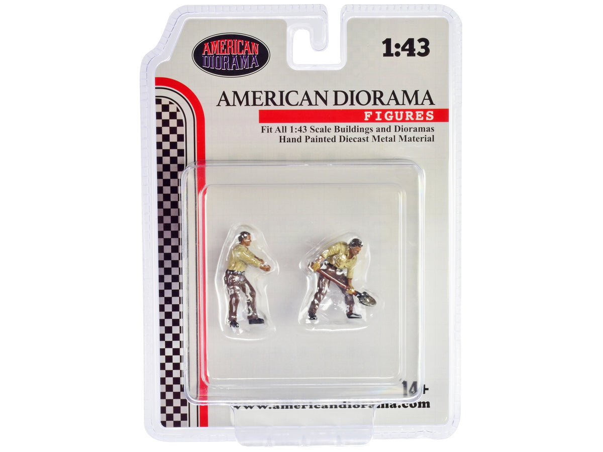 American Diorama 4X4 Mechanics 2-Piece Diecast Figure Set 2 for 1/43 Scale Models (AD43002)