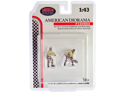 American Diorama 4X4 Mechanics 2-Piece Diecast Figure Set 2 for 1/43 Scale Models (AD43002)