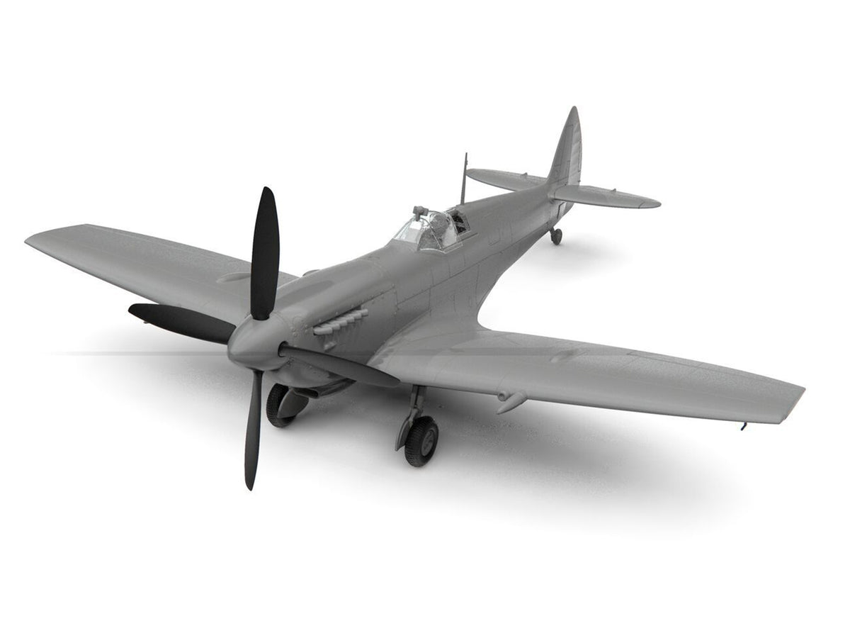 Level 2 Model Kit Supermarine Spitfire Mk.IXe Fighter Aircraft with 3 Scheme Options 1/48 Plastic Model Kit by Airfix