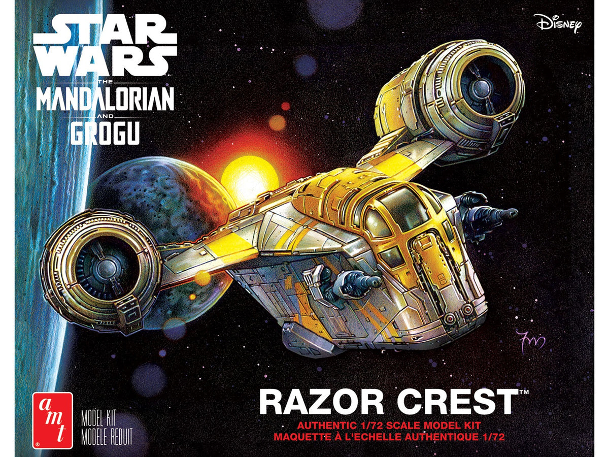 AMT Razor Crest Spaceship Model Kit – Star Wars: The Mandalorian | 1/72 Scale | Skill 2