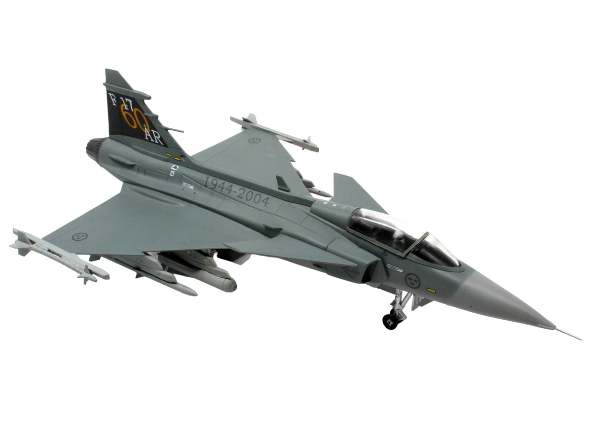 Saab JAS 39A Gripen Fighter Aircraft "17 Wing 60th Anniversary Livery Ronneby Air Show" (2004) Swedish Air Force 1/72 Diecast Model Airplane by Aviation 72