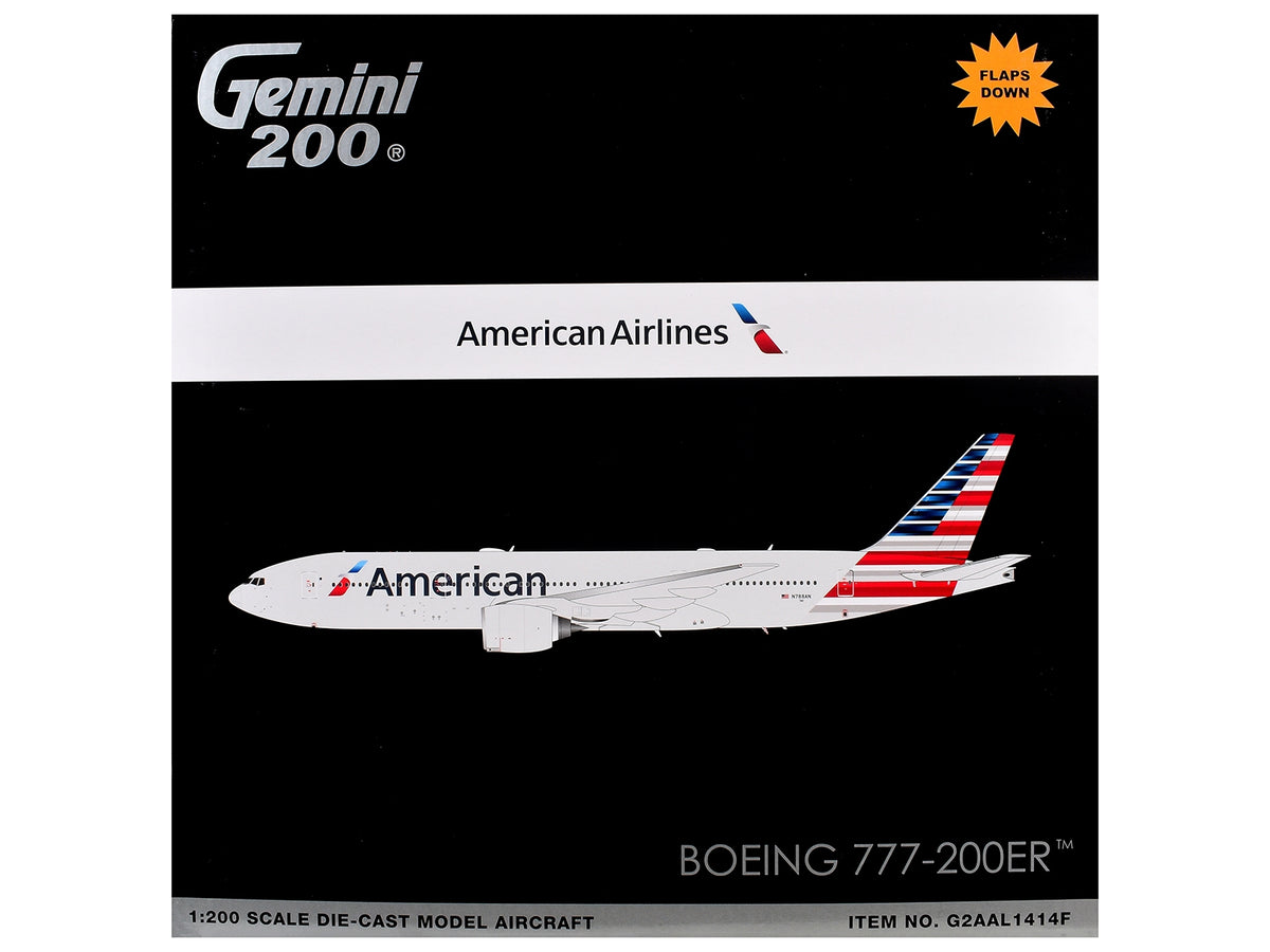 GeminiJets Gemini 200 American Airlines Boeing 777-200ER (N788AN) Flaps Down 1/200 Diecast Model Airplane