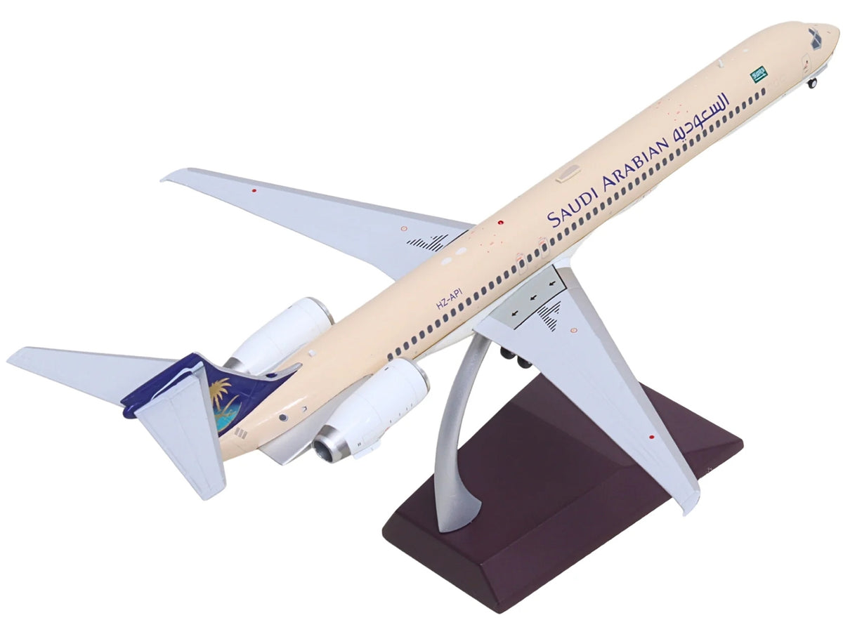 McDonnell Douglas MD-90 Commercial Aircraft "Saudia Airlines" (HZ-API) Beige with Blue Tail "Gemini 200" Series 1/200 Diecast Model by GeminiJets
