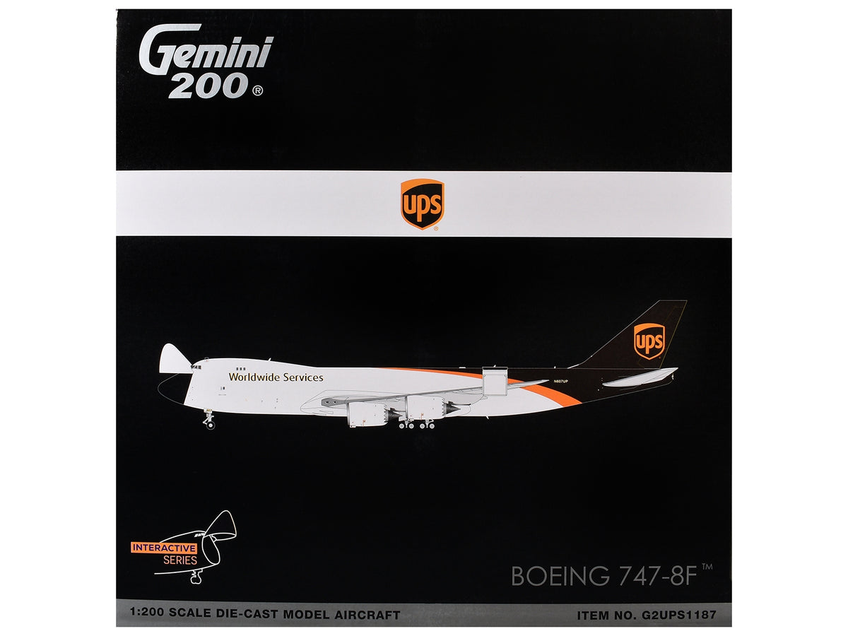 GeminiJets Boeing 747-8F "UPS Worldwide Services" (N607UP) 1/200 Diecast Model – Gemini 200 Interactive Series