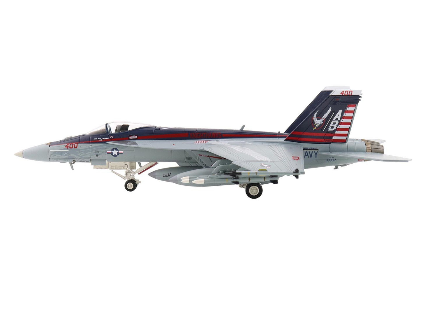 Boeing F/A-18E Super Hornet Fighter Aircraft "166817 VFA-136 Knighthawks USS Trumman" (2024) United States Navy "Air Power Series" 1/72 Diecast Model by Hobby Master
