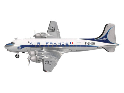 Douglas DC-4 Commercial Aircraft "Air France" (F-BHEH) White with Blue Stripes 1/200 Diecast Model by Herpa
