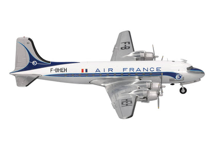 Douglas DC-4 Commercial Aircraft "Air France" (F-BHEH) White with Blue Stripes 1/200 Diecast Model by Herpa