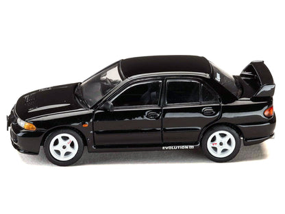 Mitsubishi Lancer RS Evolution III RHD (Right Hand Drive) Black "Initial D" (1995-2013) Manga "Diorama Set Series" 1/64 Diecast Model car by Hobby Japan