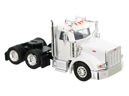 Peterbilt 367 Truck Tractor with Day Cab White and Articulated Tank Trailer "Cemex" White with Blue Stripes Combo Set 1/87 (HO) Plastic Model Car by HO Logistics