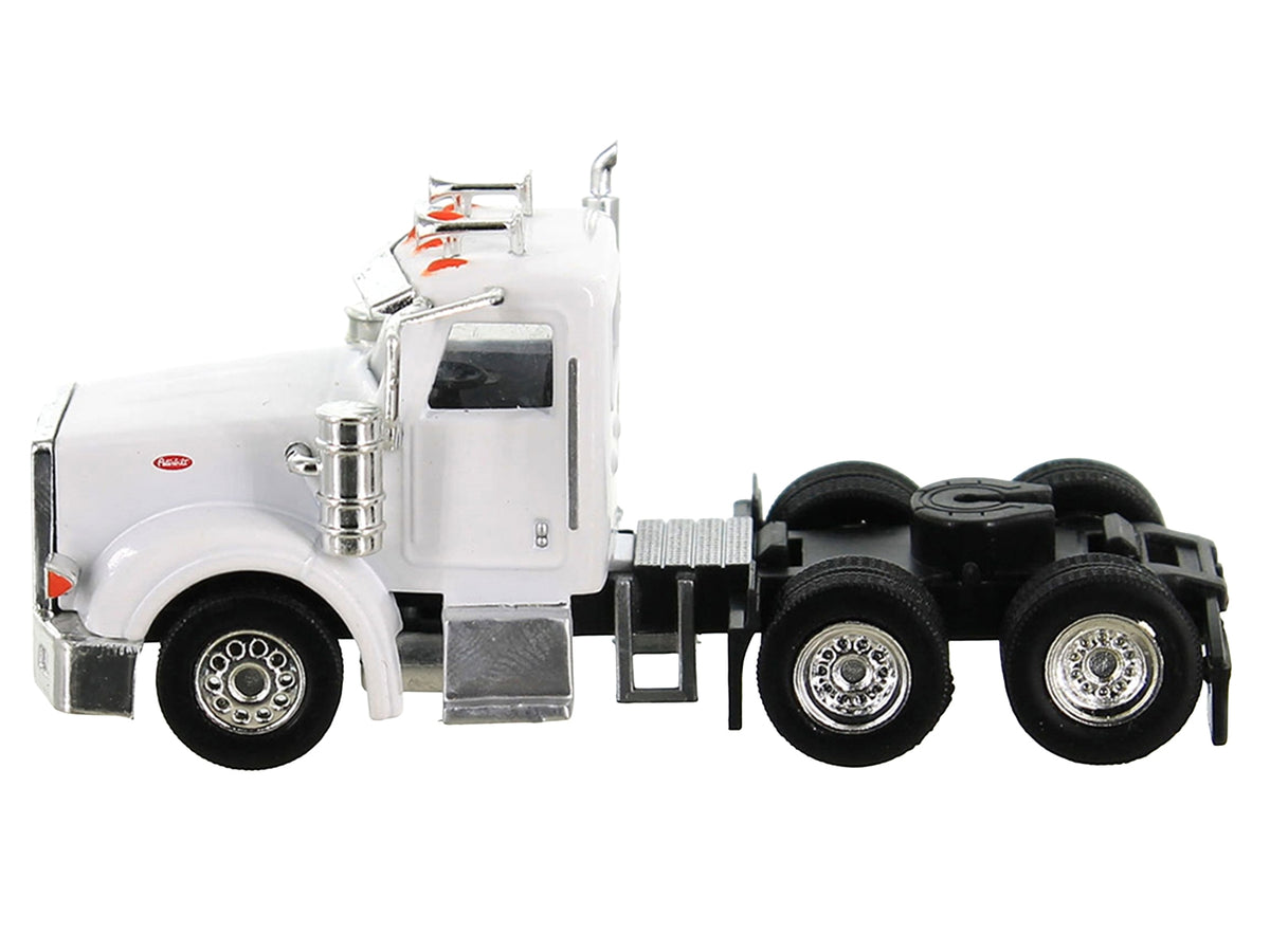 Peterbilt 367 Truck Tractor with Day Cab White and Articulated Tank Trailer "Cemex" White with Blue Stripes Combo Set 1/87 (HO) Plastic Model Car by HO Logistics