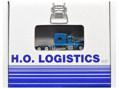 Peterbilt 389 Sleeper & Tank Trailer Blue/Chrome 1/87 HO Scale Model by HO Logistics