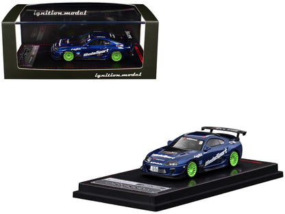 Toyota Supra (JZA80) RZ RHD (Right Hand Drive) #9 "WedsSport" Blue Metallic with Graphics 1/64 Diecast Model Car by Ignition Model