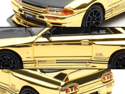 Nissan Skyline GT-R (R32) "Top Secret" RHD (Right Hand Drive) Chrome Gold with Carbon Hood "The Model Car Show Malaysia 2025 Event Edition" 1/64 Diecast Model Car by Inno Models
