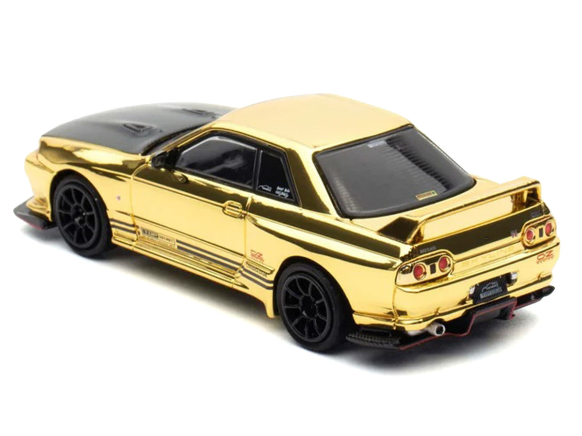 Nissan Skyline GT-R (R32) "Top Secret" RHD (Right Hand Drive) Chrome Gold with Carbon Hood "The Model Car Show Malaysia 2025 Event Edition" 1/64 Diecast Model Car by Inno Models