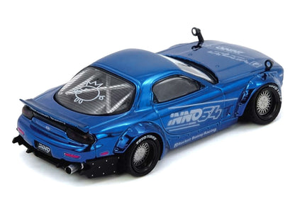 Mazda RX-7 (FD3S) RHD (Right Hand Drive) "Pandem Rocket Bunny" Blue Chrome "Tokyo Auto Salon 2026 Event Edition" 1/64 Diecast Model Car by Inno Models