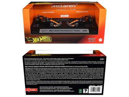 "McLaren Formula 1 Team" Formula One F1 World Championship (2025) 2 Piece Set Diecast Model Cars by Hot Wheels
