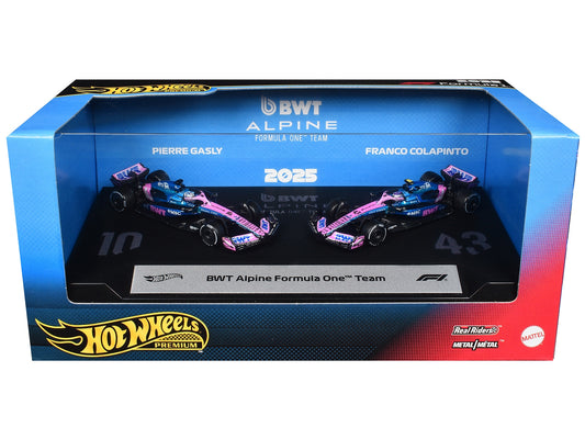 "BWT Alpine Formula One Team" Formula One F1 World Championship (2025) 2 Piece Set Diecast Model Cars by Hot Wheels
