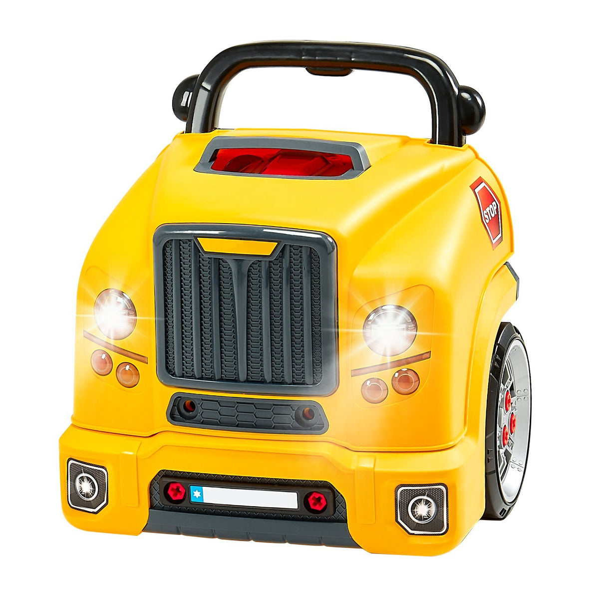 Engine Toy, 60 Pieces, Kids Mechanic Car Repair Set with Removable Parts, Lights and Sounds, Steering Wheel and Horn, Kids Mechanic Workshop Set for Toddler Ages 3 Years and Up, Yellow