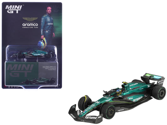 Mini GT 1/64 Aston Martin AMR24 #14 Fernando Alonso F1 "Canadian GP" (2024) Limited Edition Diecast Model Car